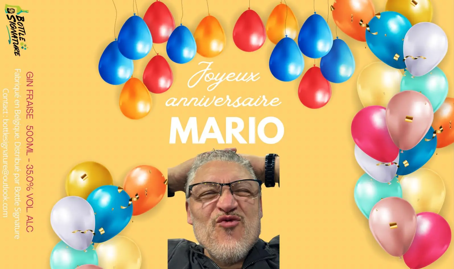 Étiquette de boisson personnalisée fête d’anniversaire