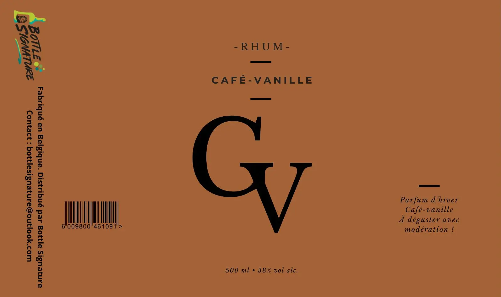 étiquette élégante de bouteille personnalisée