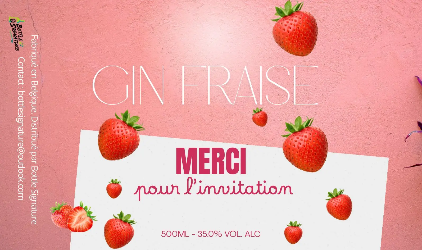 Étiquette personnalisée pour bouteille avec message humoristique