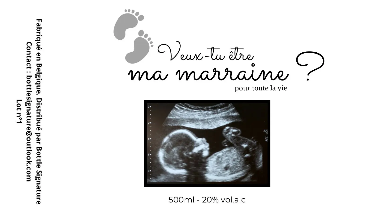 étiquette élégante de bouteille personnalisée veux-tu être ma marraine