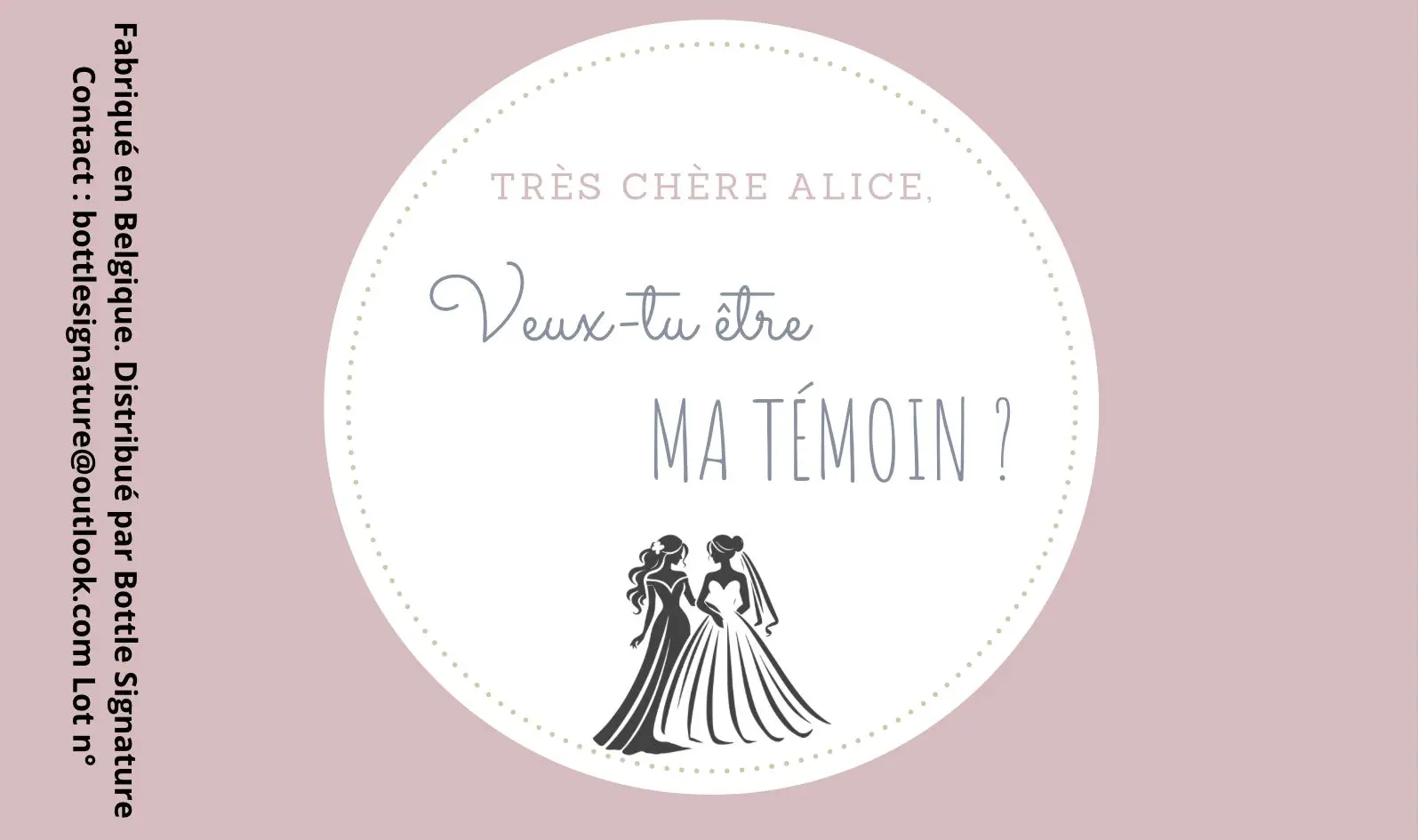 Etqieuue personnalisée veux-tu être mon témoin